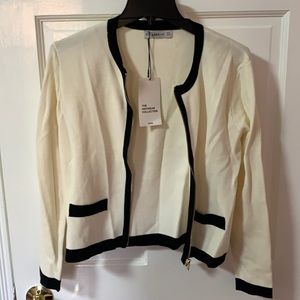 Zara Creme & Black Cardigan (New with Tags)